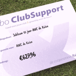 Rabobank Clubkas Campagne cheque ontvangen!